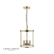 Selbourne 3 Light Pendant Lantern in Antique Brass and Clear Glass - Laura Ashley LA3675409-Q