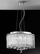 Sherbourne Ceiling Fitting in a Chrome Finish with Crystal Droplets and Glass Rods