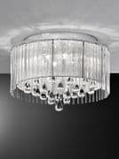 Sherbourne Flush Fitting in a Chrome Finish with Crystal Droplets and Glass Rods