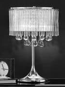 Sherbourne Table Lamp in a Chrome Finish with Crystal Droplets and Glass Rods