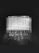 Sherbourne Wall Light in a Chrome Finish with Crystal Droplets and Glass Rods