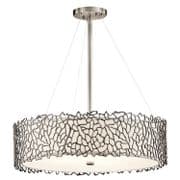 Silver Coral 4 Light Pendant in a Classic Pewter Finish and Frosted Glass - KICHLER KL/SILCORAL/P/B