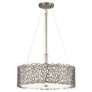 Silver Coral Dual-Mount Pendant in a Classic Pewter Finish and Frosted Glass - KICHLER KL/SILCORAL/P/A