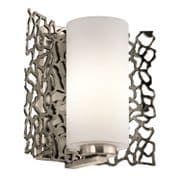 Silver Coral Single Wall Light in a Classic Pewter Finish and Frosted Glass - KICHLER KL/SILCORAL1