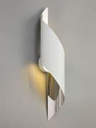 Soay Large LED Wall Light in a White and Polished Chrome Finish