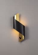 Soay Small LED Wall Light in a Sand Black and Gold Finish