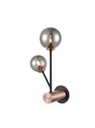 Solstice Wall Light in Matt Black and Copper with Smoked Glass