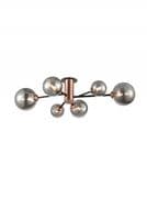 Somerton 6 Light Fitting in Matt Black and Copper with Smoked Glass