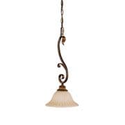 Sonoma Valley Mini Pendant in a Aged Tortoise Shell Finish with Co-ordinating Glass Shade - FEISS FE/SONOMAVAL/P