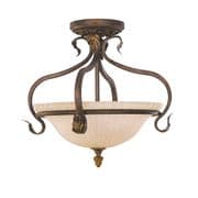 Sonoma Valley Semi-Flush Fitting in a Aged Tortoise Shell Finish with Co-ordinating Glass Shade - FEISS FE/SONOMAVAL/SF