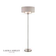 Sorrento 3 Light Floor Lamp in Satin Chrome with a Natural Linen Shade - Laura Ashley LA3570089-Q