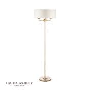 Sorrento Floor Lamp in Antique Brass with an Ivory Faux Silk Shade - Laura Ashley LA3622148-Q