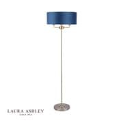 Sorrento Floor Lamp in Matt Antique Brass with a Blue Velvet Shade - Laura Ashley LA3756235-Q