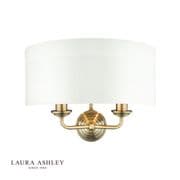 Sorrento Wall Light in Antique Brass with an Ivory Faux Silk Shade - Laura Ashley LA3727850-Q