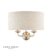 Sorrento Wall Light in Satin Chrome with a Natural Linen Shade - Laura Ashley LA3727712-Q