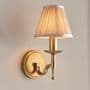 Stanford Single Wall Light in an Antique Brass Finish with a Beige Organza Shade - ENDON 63653