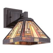 Stephen Wall Light in Vintage Bronze and Tiffany Glass - QUOIZEL QZ/STEPHEN1