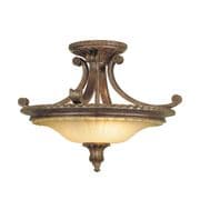 Stirling Castle Semi-Flush Fitting in a Bronze Finish with a Co-ordinating Glass Shade - FEISS FE/STIRLINGCASSF