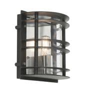Stockholm Wall Light finished in Black with a Clear Lens IP54 - NORLYS ST/FLU E27 BLK C