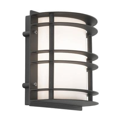 Stockholm Wall Light finished in Black with an Opal Lens IP54 - NORLYS ST/FLU E27 BLK O