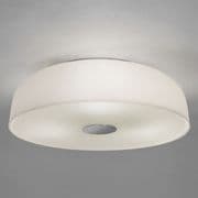 Syros IP44 Bathroom Round Ceiling Flush in Opal Glass and Chrome - astro 1328001 