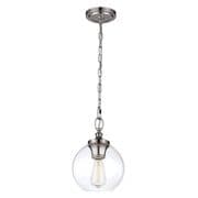 Tabby Single Pendant in Polished Nickel with a Clear Glass Shade - FEISS FE/TABBY/P/S