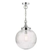 Tamara Bathroom Pendant in Polished Chrome with Ribbed Glass - där TAM0150-IP44