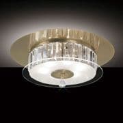 Tarporley 6 Light Round Flush in Antique Brass and Crystal Decoration