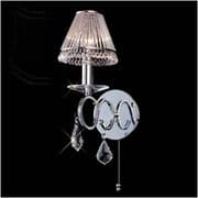 Tattenhall Single Wall Light in Polished Chrome and Crystal, Switched