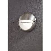 Tobermory Outdoor Round Wall Light in an Aluminium Finish with an Opal Lens, IP44 Rated