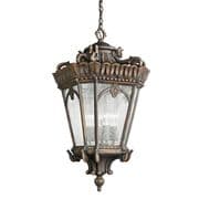 Tournai Grand XL Outdoor Chain Lantern in a Londonderry finish with Clear Seedy Glass Panels IP44 - KICHLER KL/TOURNAI8G/XL