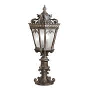 Tournai Large Outdoor Pedestal in a Londonderry finish with Clear Seedy Glass Panels IP44 - KICHLER KL/TOURNAI3/L