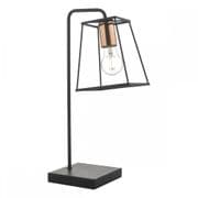 Tower Table Lamp in Matt Black with a Copper Lampholder - där TOW4122