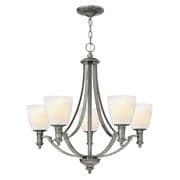 Truman 5 Light Fitting in Antique Nickel with Opal Glass Shades - HINKLEY HK/TRUMAN5