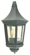 Valencia Aluminium Half Lantern in Black with a Polycarbonate Lens IP54 - NORLYS V9 BLACK