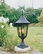 Valencia Grande Pedestal finished in Black with a Polycarbonate Lens IP54 - NORLYS VG3 BLACK