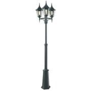 Valencia Triple Lamppost finished in Black with a Polycarbonate Lens IP54 - NORLYS V7 BLACK