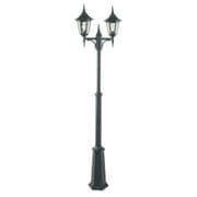 Valencia Twin Lamppost finished in Black with a Polycarbonate Lens IP54 - NORLYS V6 BLACK