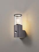 Vendeen Outdoor PIR Wall Light in an Anthracite Finish with a Clear Diffuser, IP54 Rated