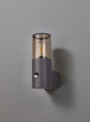 Vendeen Outdoor PIR Wall Light in an Anthracite Finish with a Smoked Diffuser, IP54 Rated