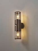 Vendeen Up & Down Outdoor PIR Wall Light in a Matt Brown Finish with Smoked Diffusers, IP54 Rated