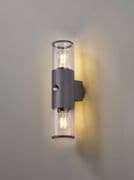 Vendeen Up & Down Outdoor PIR Wall Light in an Anthracite Finish with Clear Diffusers, IP54 Rated