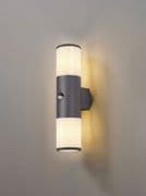Vendeen Up & Down Outdoor PIR Wall Light in an Anthracite Finish with Opal Diffusers, IP54 Rated