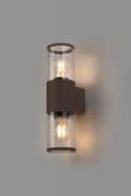 Vendeen Up & Down Outdoor Wall Light in a Matt Brown Finish with Clear Diffusers, IP54 Rated