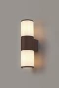 Vendeen Up & Down Outdoor Wall Light in a Matt Brown Finish with Opal Diffusers, IP54 Rated