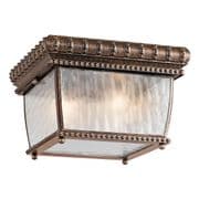 Venetian Rain Flush Porch Light in Brushed Bronze IP44 - KICHLER KL/VENETIAN/F