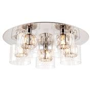 Verina 5 Light Flush in Polished Chrome with Crystal and Glass Shades - ENDON 76517