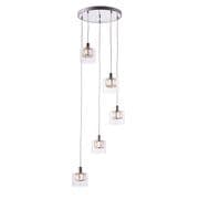 Verina 5 Light Pendant in Polished Chrome with Crystal and Glass Shades - ENDON 76520