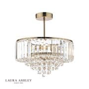 Vienna 3 Light Fitting in Antique Brass with Crystal Decoration - Laura Ashley LA3599070-Q
