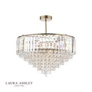 Vienna 5 Light Fitting in Antique Brass with Crystal Decoration - Laura Ashley LA3637913-Q